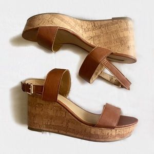 3 inch brown straps platform heels